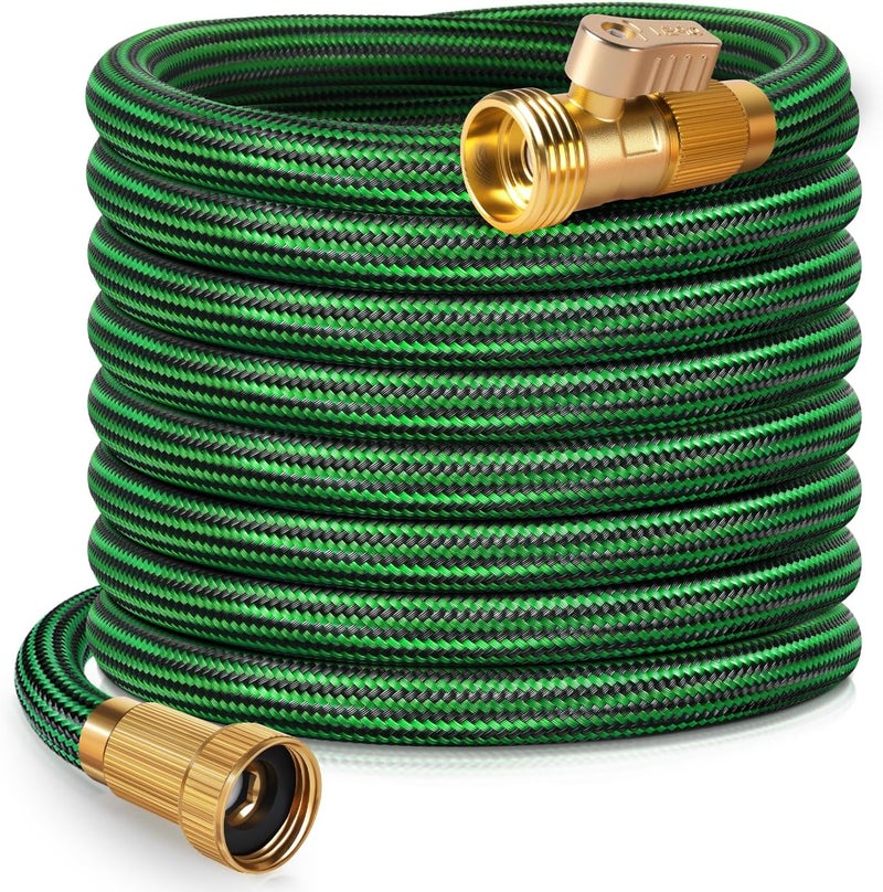EOOIO Garden Hose 50 ft NON-EXPANDABLE Water Hose, Flexible & Lightweight Kink Resistant Hybrid Hose, Leak-Proof Heavy Duty, Super Durable Fabric with 3/4" Solid Brass Connectors - Image 1
